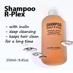 RICHE Shampoo SCALP R-PLEX Amino acids & Peptides & Ceramide complex & Vegan keratin & Inulin 250ml / 8.45oz