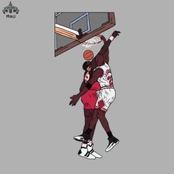 Michael Jordan Dunk on Dikembe Mutombo PNG Download