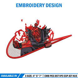 Akuma swoosh embroidery design, Akuma embroidery, Nike design, Embroidery shirt, Embroidery file, Digital download