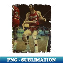 Jerry Sloan Vintage Basketball Design - 70s Retro Style - High-Quality Sublimation PNG Download