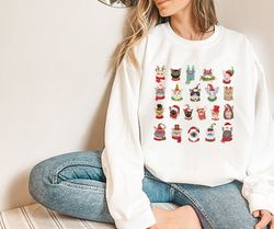 Christmas cats SweaT-Shirt Png, Christmas gift for cat owners, Merry catmas, funny cats, Gifts for her, holiday apparel