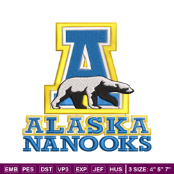 Alaska Nanooks embroidery design, Alaska Nanooks embroidery, logo Sport, Sport embroidery, NCAA embroidery.