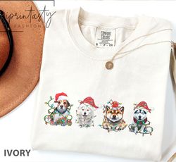 Cute Christmas Dogs T-Shirt Png, Dog Owner Christmas Shirt Png, watercolor Dog Christmas T-Shirt Png, Christmas Dog T-Sh