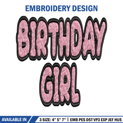 Bluey Birthday Girl Embroidery, Bluey Cartoon Embroidery, Disney Embroidery, Embroidery File, digital download.