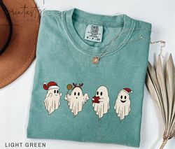 Retro Ghost Christmas T-Shirt Png, Spooky Christmas T-Shirt Png, Holiday, Christmas ghosts T-Shirt Png,   christmas, spo