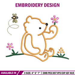 Bear flower embroidery design, Bear embroidery, Embroidery file, Embroidery shirt, Emb design, Digital download