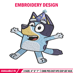 Bluey Happy birthday Embroidery, Bluey Cartoon Embroidery, Disney Embroidery, Embroidery File, digital download.