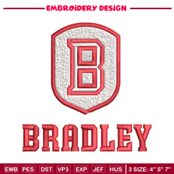 Bradley Braves embroidery design, Bradley Braves embroidery, logo Sport, Sport embroidery, NCAA embroidery.