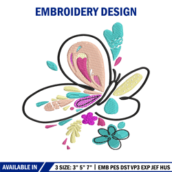 Butterfly Color Art embroidery design, Butterfly embroidery, logo design, embroidery file, logo shirt, Digital download.