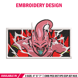 Buu box embroidery design, Dragonball embroidery, Anime design, Embroidery shirt, Embroidery file, Digital download