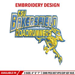 CSU Bakersfield Roadrunners embroidery design, CSU Bakersfield Roadrunners embroidery, Sport embroidery, NCAA embroidery