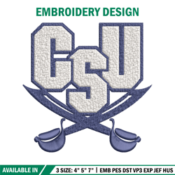 CSU Buccaneers embroidery design, CSU Buccaneers embroidery, logo Sport, Sport embroidery, NCAA embroidery.