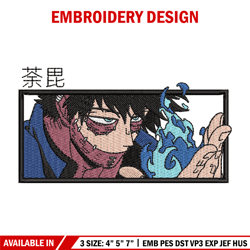 Dabi rectangle embroidery design, Mha embroidery, Anime design, Embroidery shirt, Embroidery file, Digital download