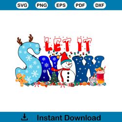 Let It Snow Christmas 2023 PNG Sublimation Download