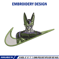 Cell nike embroidery design, Dragonball embroidery, Nike design, Embroidery shirt, Embroidery file, Digital download