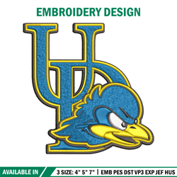 Delaware Blue Hens embroidery design, Delaware Blue Hens Lions embroidery, Sport embroidery, NCAA embroidery.