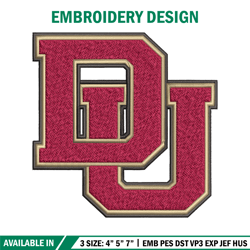 Denver Pioneers embroidery design, Denver Pioneers embroidery, logo Sport, Sport embroidery, NCAA embroidery.