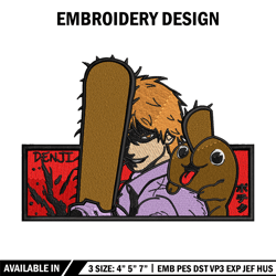 Denji horror embroidery design, Chainsaw embroidery, Anime design, Embroidery shirt, Embroidery file, Digital download