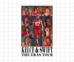 Kelce & Swift The Eras Tour Png, In My KC Chief Era Png, Vintage Travis Kelce Png, America Football Png