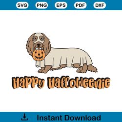 Dachshund Ghost Dog Happy Halloween SVG FIle For Cricut