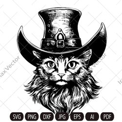 Black Cat with Witch Hat Svg, Cute Black Cat Svg, Halloween Black Cat Svg, Witch Black Cat Svg, Cat with Halloween Hat S