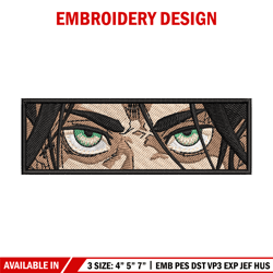 Eren eyes embroidery design, Aot embroidery, Anime design, Embroidery shirt, Embroidery file, Digital download