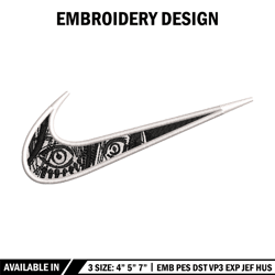 Eren eyes nike embroidery design, Aot embroidery, Nike design, Embroidery shirt, Embroidery file, Digital download