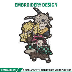 Friends chibi embroidery design, Tanjiro embroidery, Anime design, Embroidery shirt, Embroidery file, Digital download
