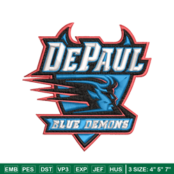 DePaul Blue Demons embroidery design, DePaul Blue Demons embroidery, logo Sport embroidery, NCAA embroidery.