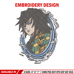 Giyu circle embroidery design, Giyu embroidery, Embroidery shirt, Embroidery file, Anime design, Digital download