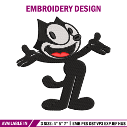 Felix the Cat embroidery design, Felix the Cat embroidery, cartoon design, embroidery file, logo shirt, Digital download