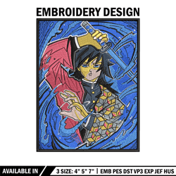 Giyu poster embroidery design, Giyu embroidery, Anime design, Embroidery shirt, Embroidery file, Digital download