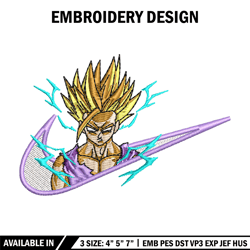 Gohan nike embroidery design, Dragonball embroidery, Nike design, Embroidery shirt, Embroidery file, Digital download