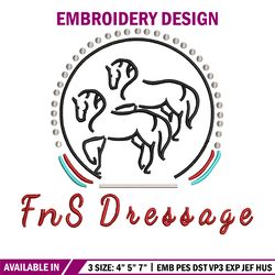 FnS Dressage embroidery design, Logo embroidery, Embroidery file, Embroidery shirt, Emb design, Digital download