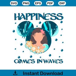 Moana Mickey Ear SVG Happiness Comes In Waves SVG File