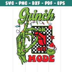 Grinch Mode On Retro Christmas Season SVG File For Cricut