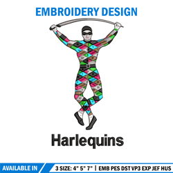 Harlequins embroidery design, Harlequins embroidery, Embroidery file, Embroidery shirt, Emb design, Digital download