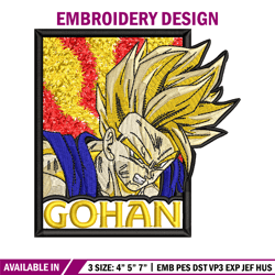 Gohan poster embroidery design, Dragonball embroidery, Anime design, Embroidery shirt, Embroidery file, Digital download