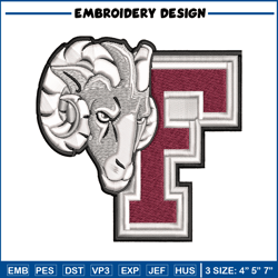 Fordham Rams embroidery design, Fordham Rams embroidery, logo Sport, Sport embroidery, NCAA embroidery.