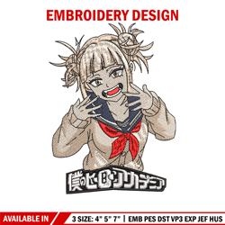Himiko Toga laugh embroidery design, My hero academia embroidery, anime design, anime shirt, Digital download