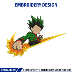 Gon punch nike embroidery design, Hxh embroidery, Anime design, Embroidery shirt, Embroidery file, Digital download