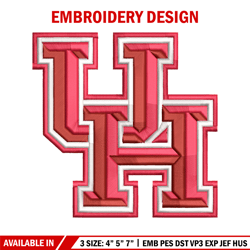 Houston Cougars embroidery design, Houston Cougars embroidery, logo Sport, Sport embroidery, NCAA embroidery.