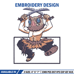 Inosuke funny embroidery design, Inosuke embroidery, Embroidery shirt, Embroidery file, Anime design, Digital download