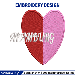 Heart embroidery design, heart embroidery, logo design, embroidery file, logo shirt, Digital download.