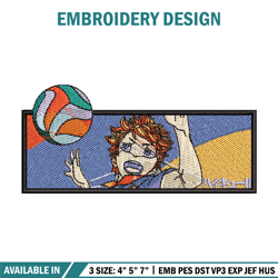 Hinata frame embroidery design, Haikyuu embroidery, Embroidery shirt, Embroidery file, Anime design, Digital download