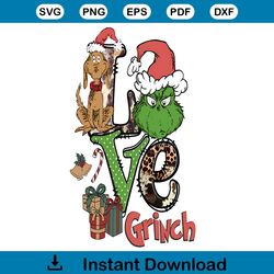 Retro Christmas Love The Grinch Svg For Cricut Files