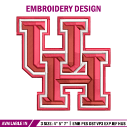 Houston Cougars embroidery design, Houston Cougars embroidery, logo Sport, Sport embroidery, NCAA embroidery.