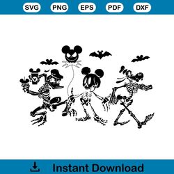Disney Halloween SVG Skeleton Mickey Donald SVG Cricut File