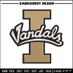 Idaho Vandals embroidery design, Idaho Vandals embroidery, logo Sport, Sport embroidery, NCAA embroidery.