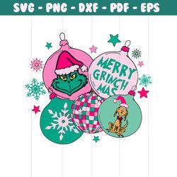 Pink Christmas Merry Grinchmas SVG Graphic Design File